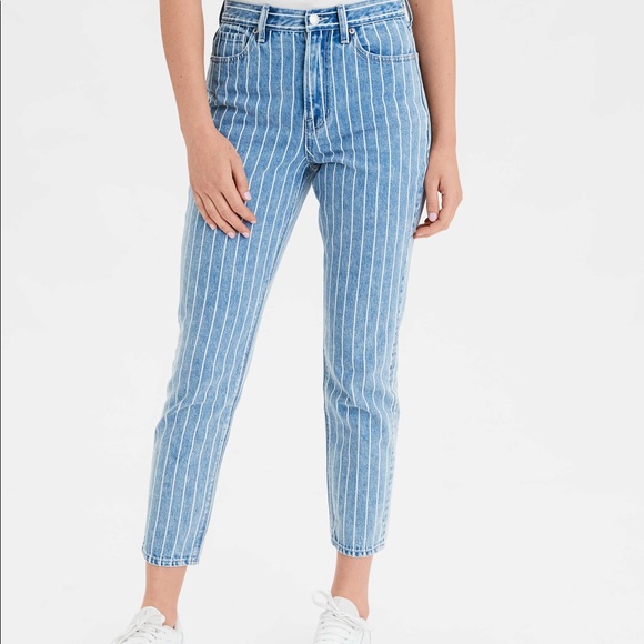 striped mom jeans american eagle